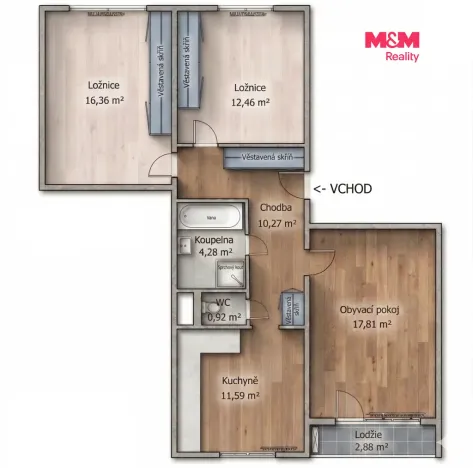 Prodej bytu 3+1, Chrudim - Chrudim IV, Na Šancích, 73 m2