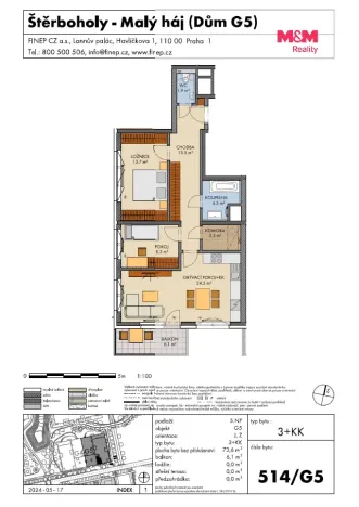 Prodej bytu 3+kk, Praha, Honzíkova, 73 m2