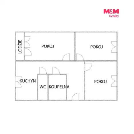 Prodej bytu 3+1, Chomutov, Bezručova, 80 m2