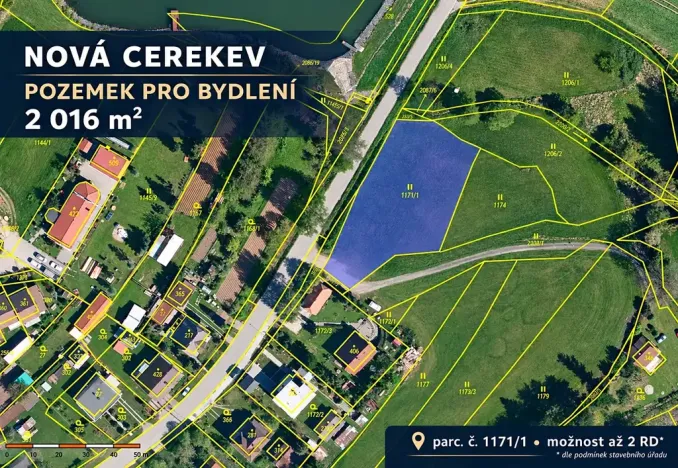 Prodej pozemku pro bydlení, Nová Cerekev, 2016 m2