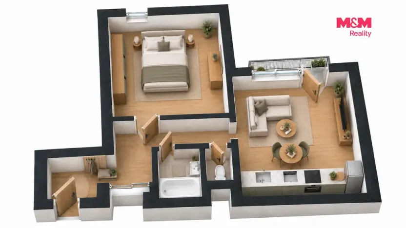 Prodej bytu 2+kk, Velešín, Sídliště, 42 m2