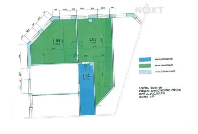 Pronájem ordinace, Mělník, Nová, 42 m2