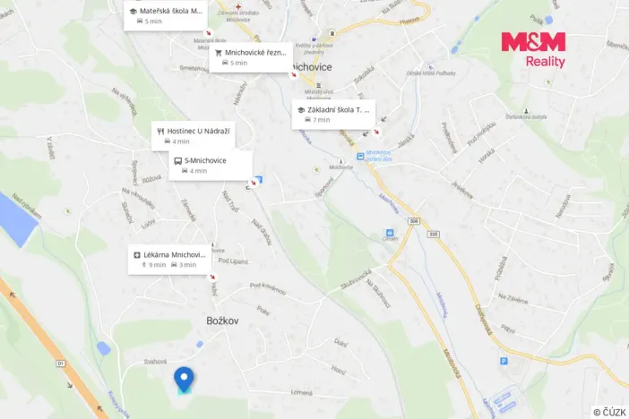 Prodej pozemku pro bydlení, Mnichovice - Božkov, 904 m2