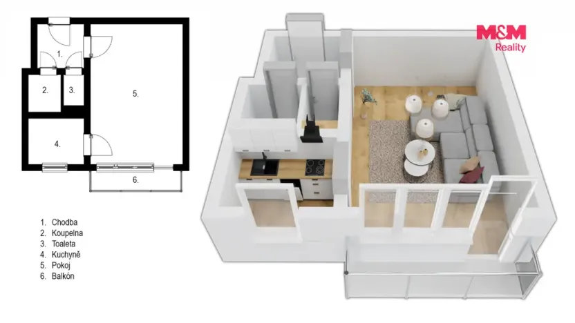 Prodej bytu 1+1, Náchod, Čechova, 27 m2
