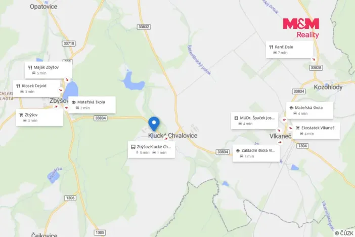 Prodej pozemku pro bydlení, Zbýšov - Klucké Chvalovice, 1060 m2