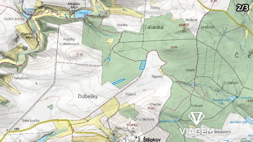 Prodej podílu lesa, Radkovice u Budče, 12665 m2
