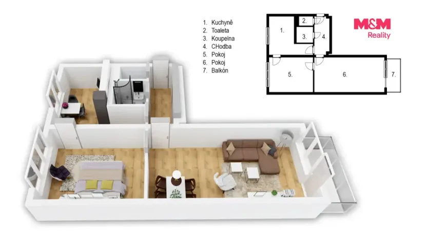 Prodej bytu 2+1, Dobruška, Mírová, 58 m2