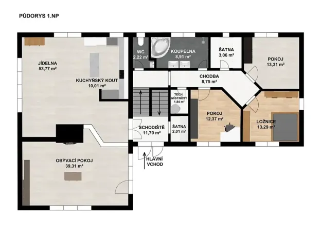 Pronájem rodinného domu, Benátky, 241 m2