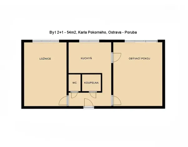 Pronájem bytu 2+1, Ostrava, Karla Pokorného, 56 m2