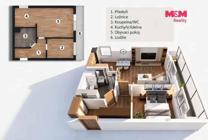 Prodej bytu 2+kk, Slaný, Lidická, 46 m2