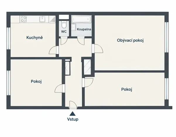 Pronájem bytu 3+1, Brno, Hochmanova, 72 m2