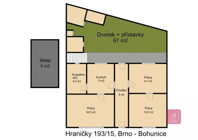 Prodej rodinného domu, Brno, Hraničky, 69 m2