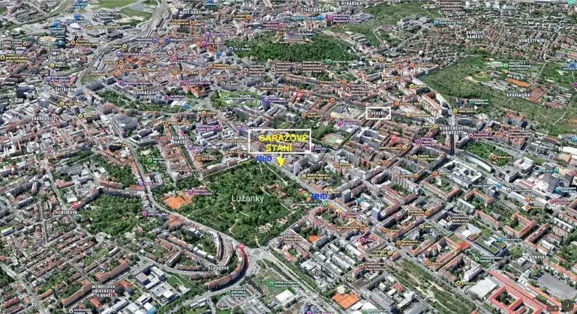 Pronájem garážového stání, Brno, Lidická, 13 m2