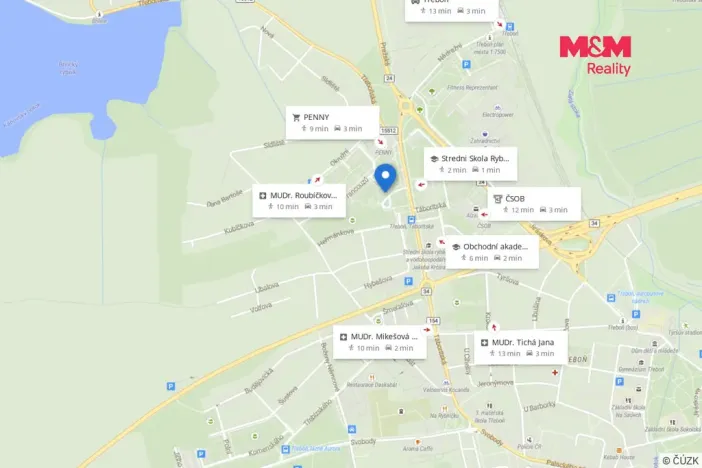 Prodej bytu 1+kk, Třeboň - Třeboň II, Táboritská, 30 m2