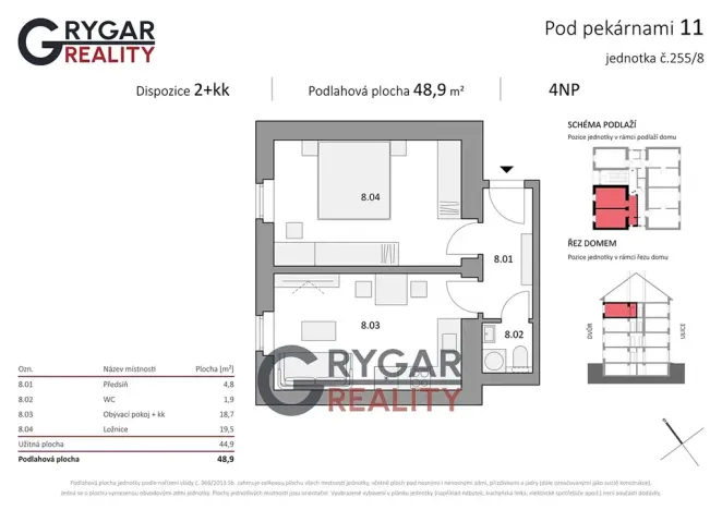 Prodej bytu 2+kk, Praha - Vysočany, Pod pekárnami, 49 m2