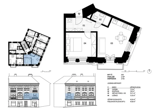 Prodej bytu 2+kk, Praha - Vršovice, Moskevská, 43 m2