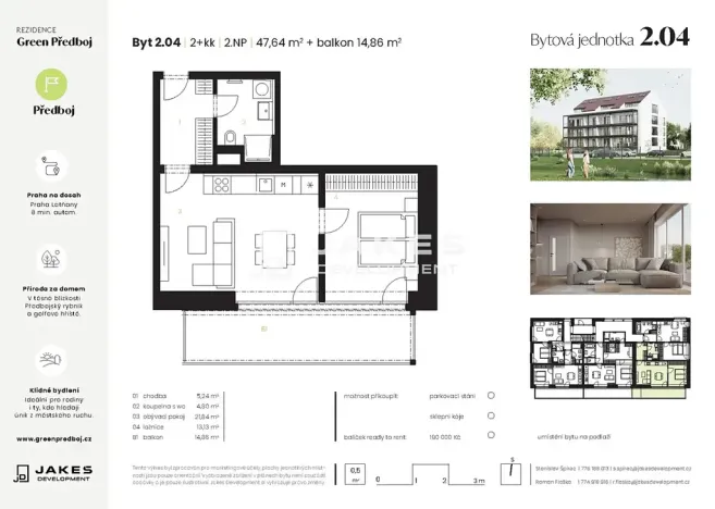Prodej bytu 2+kk, Předboj, Ke Tvrzi, 48 m2