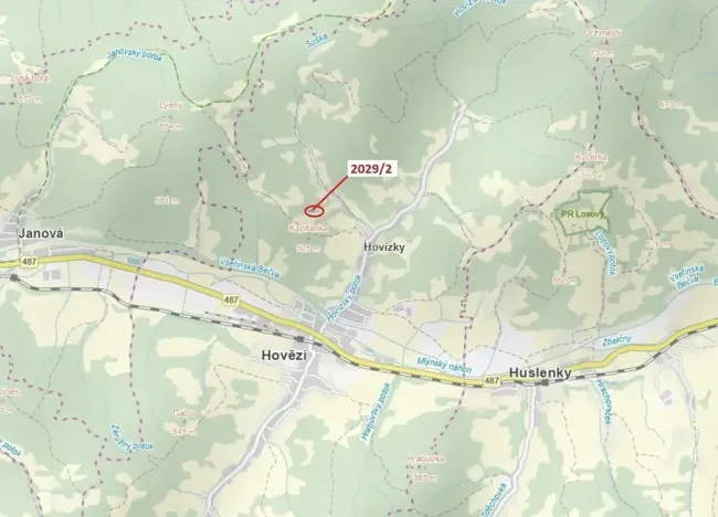 Dražba lesa, Hovězí, 788 m2