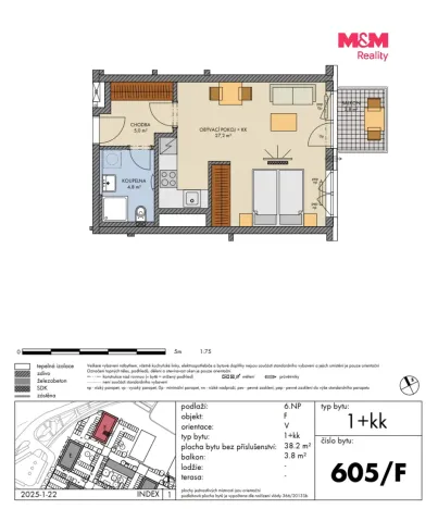 Prodej bytu 1+kk, Kralupy nad Vltavou, Nádražní, 38 m2