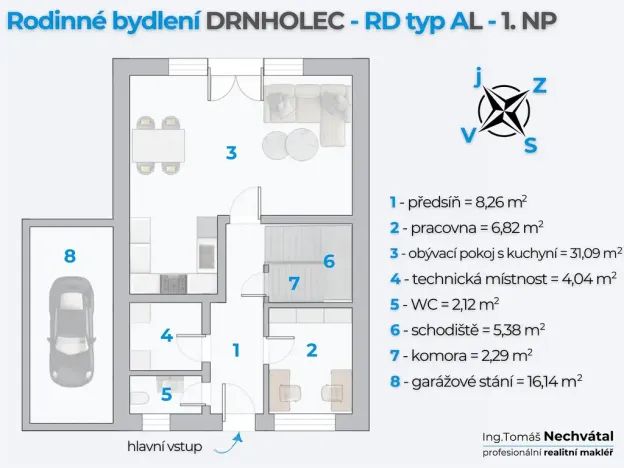 Prodej rodinného domu, Drnholec, Hrušovanská, 118 m2