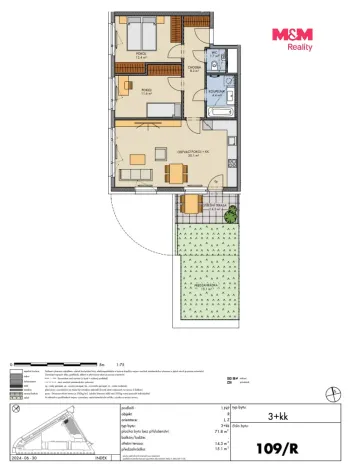 Prodej bytu 3+kk, Praha, Gollové, 72 m2