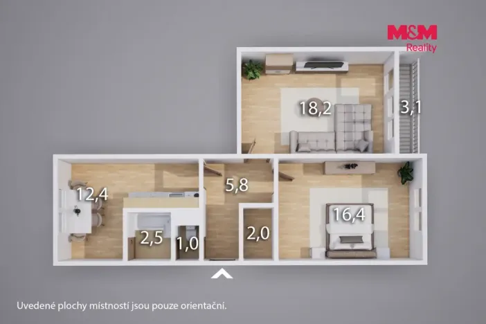 Prodej bytu 2+1, Krupka - Maršov, Jabloňová, 63 m2