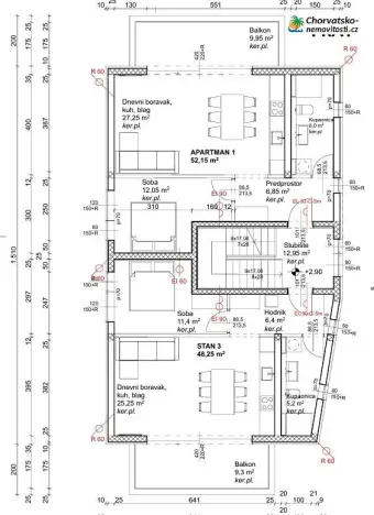 Prodej bytu 2+kk, Novalja, Chorvatsko, 56 m2