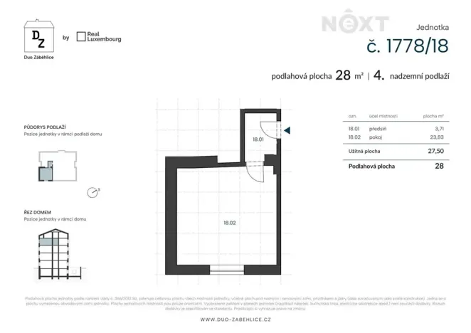 Prodej bytu 1+kk, Praha - Záběhlice, U zákrutu, 28 m2