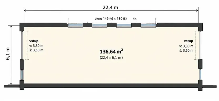Pronájem skladu, Chýně, Družstevní, 137 m2