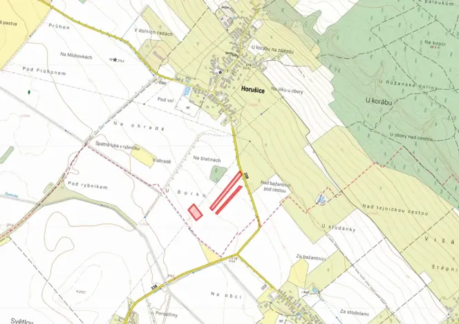 Prodej pole, Horušice, 13422 m2