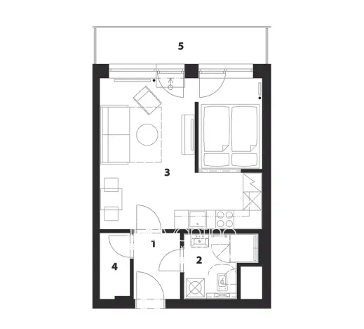 Pronájem bytu 1+kk, Brno, Spolková, 38 m2