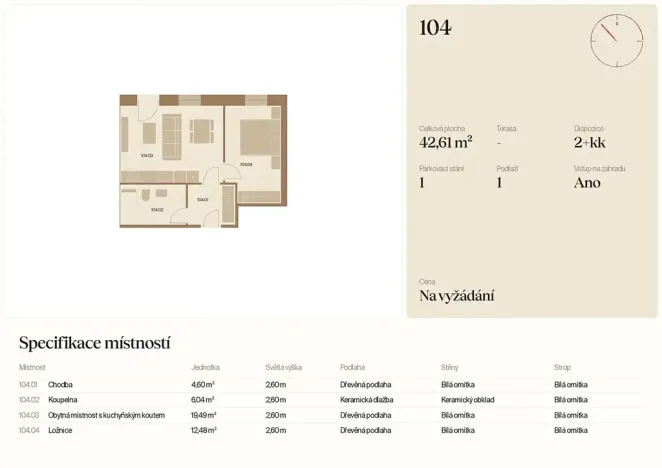 Prodej bytu 2+kk, Prášily, 43 m2