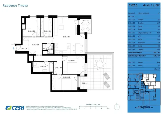 Prodej bytu 4+kk, Pardubice, Jozefa Gabčíka, 120 m2