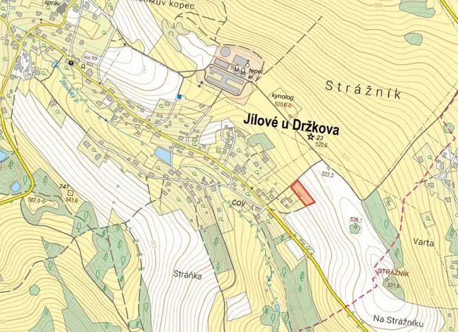 Prodej podílu pozemku pro bydlení, Jílové u Držkova, 672 m2