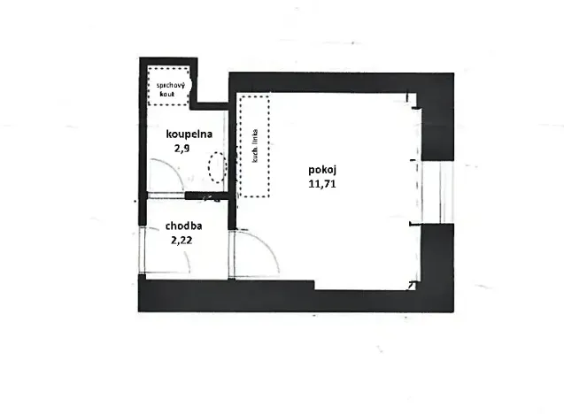 Prodej bytu 1+kk, Brno, Cejl, 17 m2