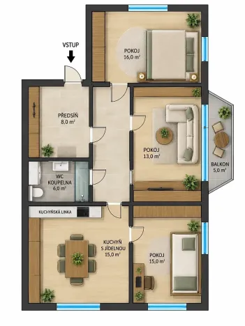 Prodej bytu 3+1, Šumperk, Dolnostudénská, 72 m2