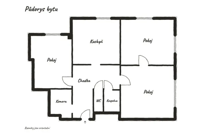 Prodej bytu 3+1, Pardubice - Zelené Předměstí, Gorkého, 74 m2