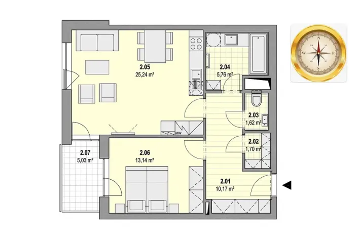 Pronájem bytu 2+kk, Ostrava - Moravská Ostrava, náměstí Biskupa Bruna, 58 m2