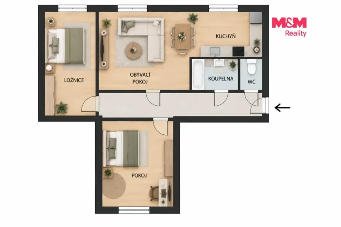 Prodej bytu 3+kk, Meziměstí, Dlouhá, 60 m2
