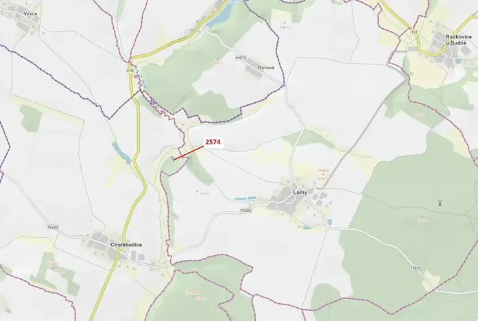 Dražba lesa, Chotěbudice, 782 m2