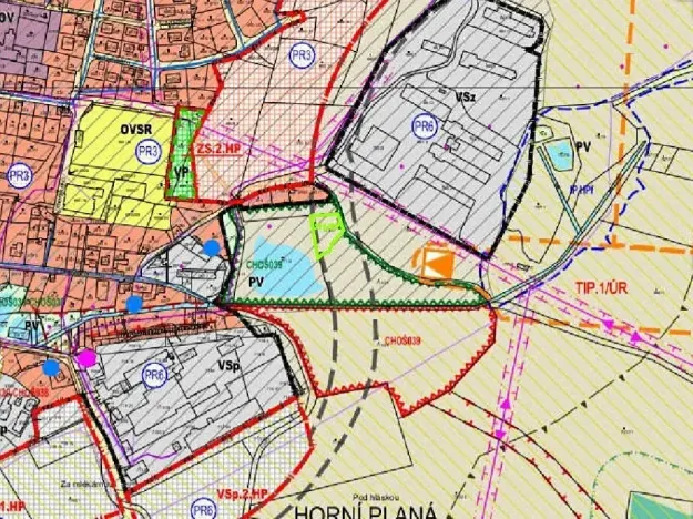 Dražba pozemku, Horní Planá, 1390 m2