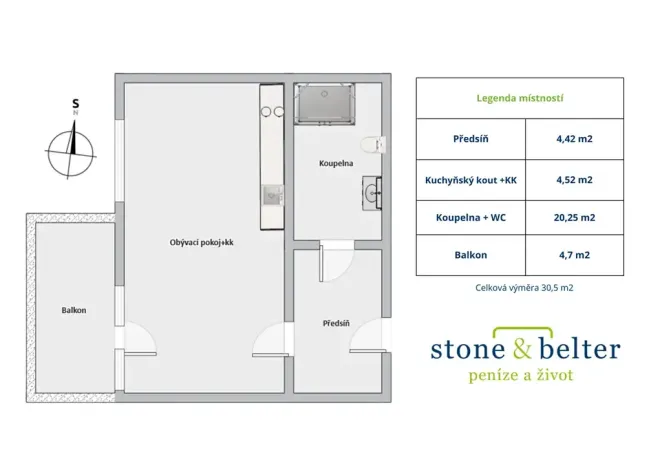 Pronájem bytu 1+kk, Praha - Hlubočepy, Fabiánové, 31 m2