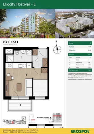 Prodej bytu 1+kk, Praha - Hostivař, Arnošta Staňka, 31 m2