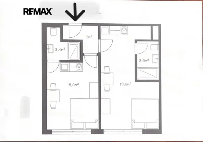 Prodej bytu 2+kk, Praha - Střížkov, Děčínská, 45 m2