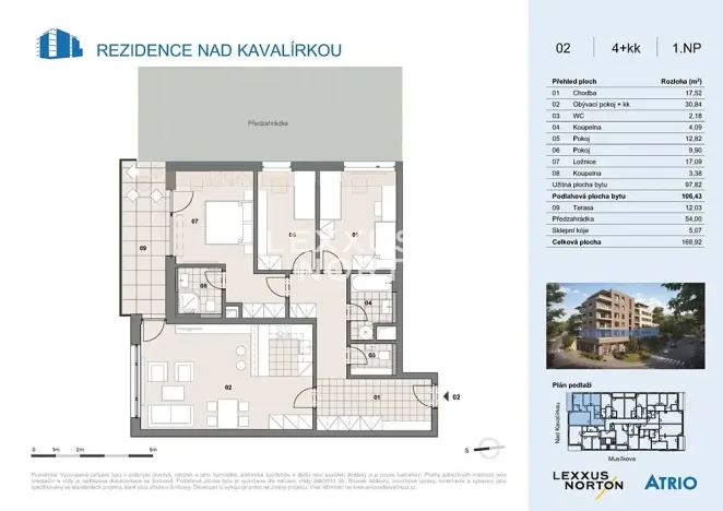 Prodej bytu 4+kk, Praha - Košíře, Nad Kavalírkou, 106 m2