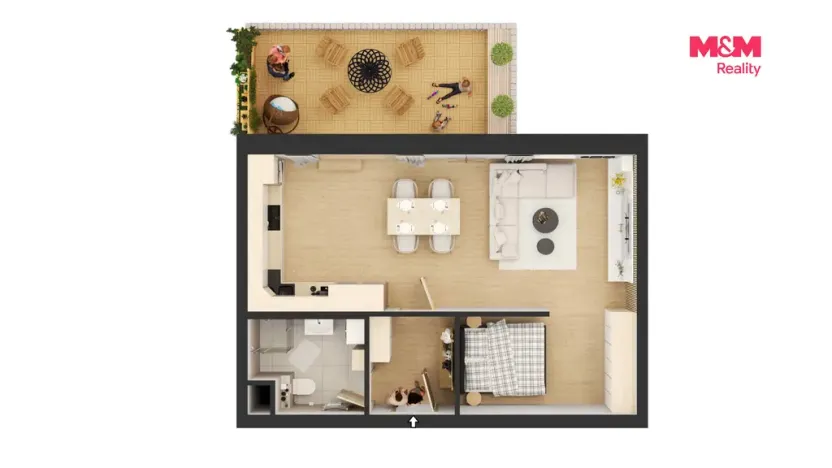 Prodej bytu 1+kk, Čestice, 50 m2