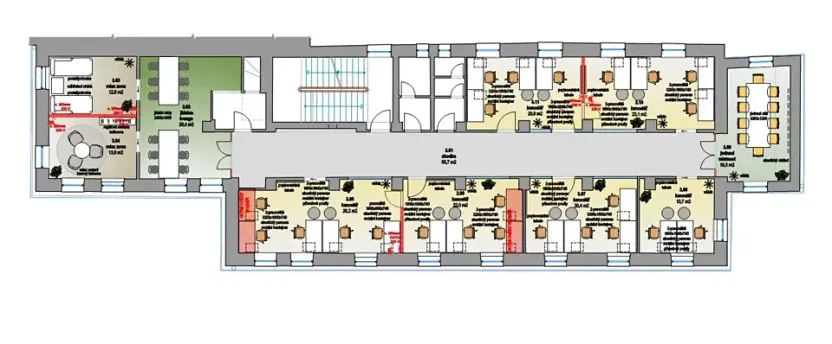 Pronájem kanceláře, Praha - Nové Město, Karlovo náměstí, 1110 m2
