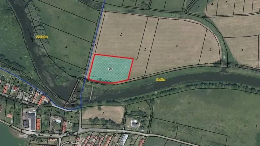 Prodej pozemku, 5570 m², Žiželice, Končice