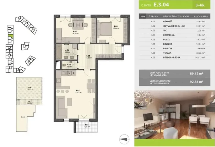 Prodej bytu 3+kk, Ostrava - Moravská Ostrava, Jantarová, 89 m2