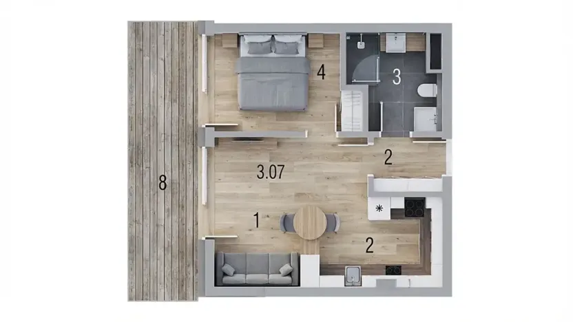 Prodej bytu 2+kk, Luhačovice, Zatloukalova, 42 m2